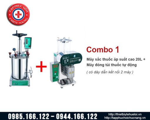 Máy sắc thuốc áp suất cao và máy đóng túi thuốc tự động