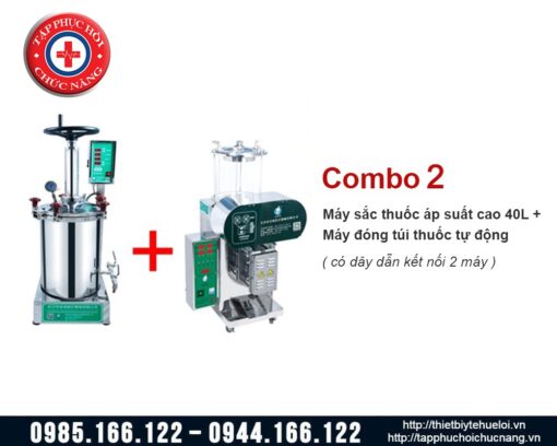 Máy sắc thuốc áp suất cao và máy đóng túi thuốc tự động