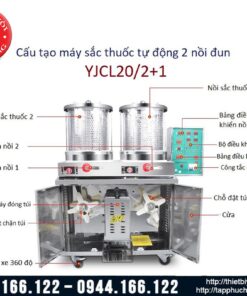 Máy sắc thuốc kèm đóng túi tự động loại 2 nồi cao cấp