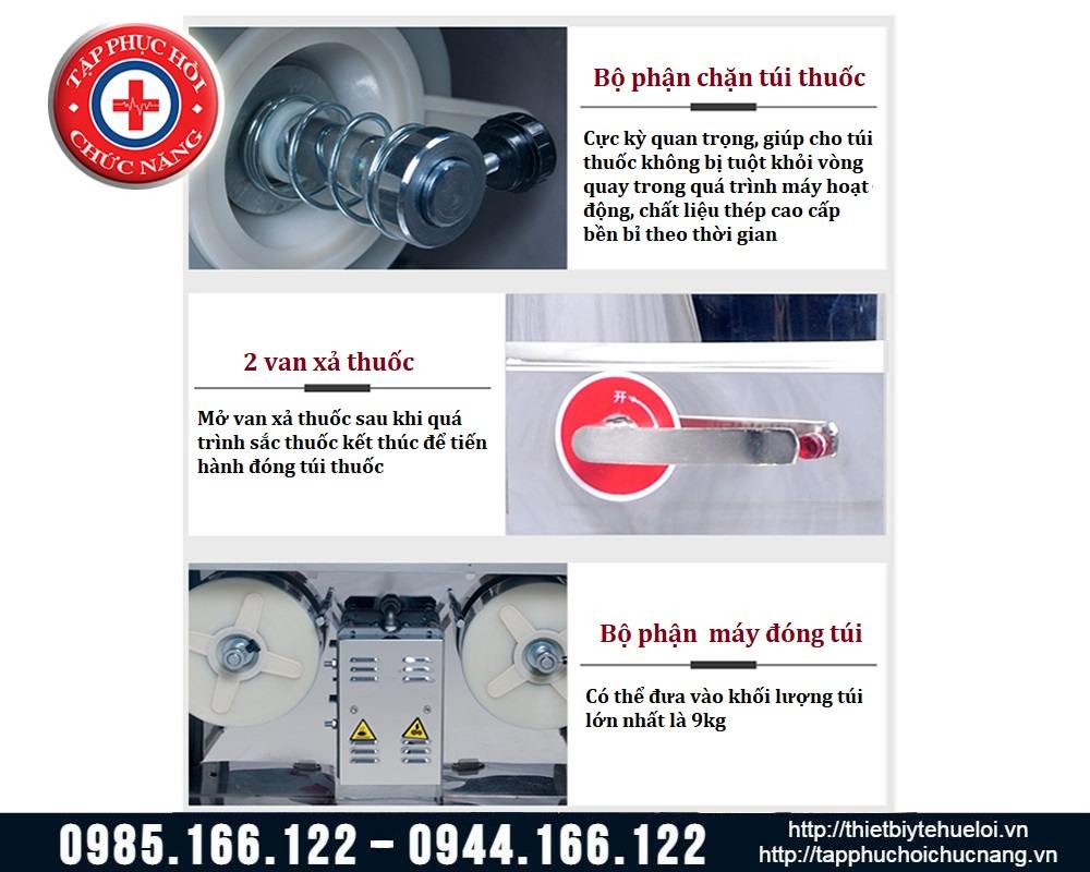 Máy sắc thuốc kèm đóng túi tự động loại 2 nồi cao cấp