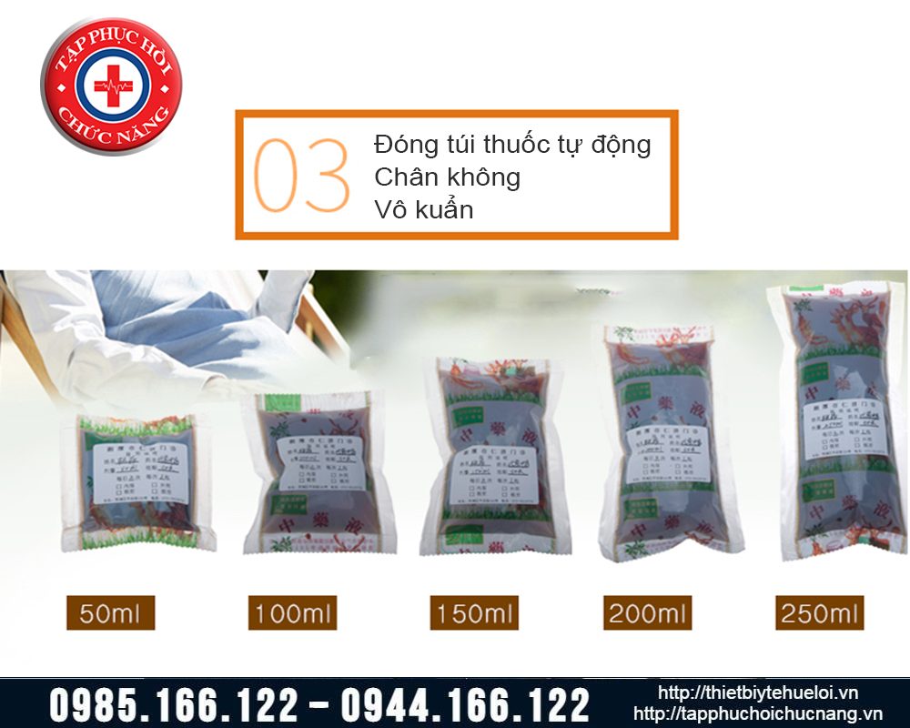 Máy sắc thuốc kèm đóng túi tự động loại 2 nồi cao cấp