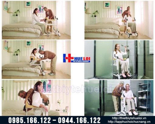 Xe lăn ghép mảnh có bô vệ sinh cho người bệnh