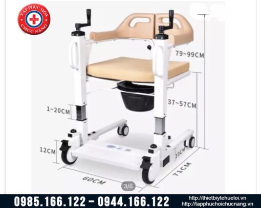 Xe lăn ghép mảnh có bô vệ sinh cho người bệnh