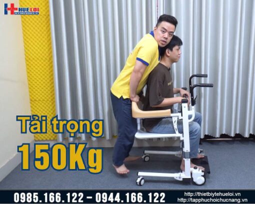 Xe lăn 2 cánh nâng hạ bằng pittong