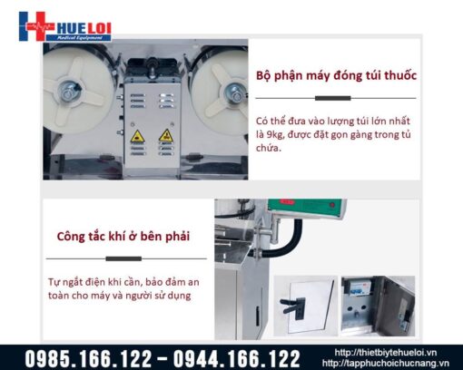Máy sắc thuốc kèm đóng túi tự động 3 nồi đun YJC20/3+1