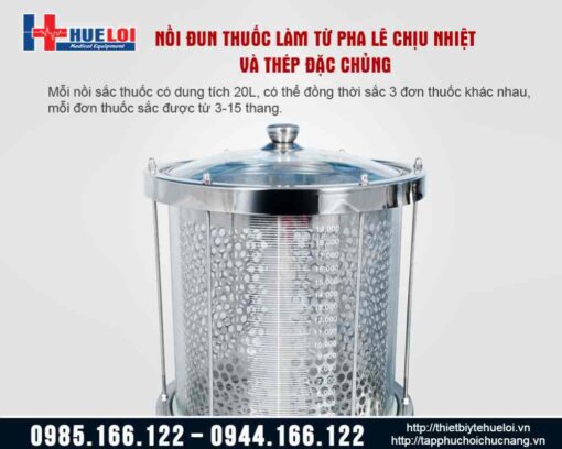 Máy sắc thuốc kèm đóng túi tự động 3 nồi đun YJC20/3+1