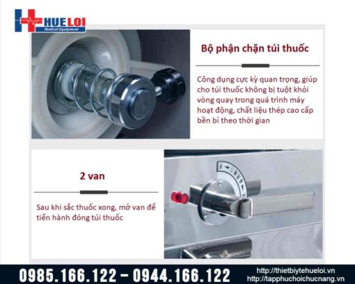 Máy sắc thuốc kèm đóng túi tự động 3 nồi đun YJC20/3+1