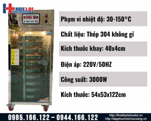 Tủ sấy dược liệu 10 tầng khay 40cm