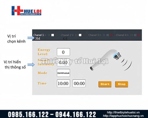 Máy siêu âm trị liệu đa tần 2 đầu dò tiêu chuẩn